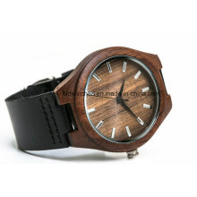 Пользовательские популярные кожа деревянные часы для мужчин женщин